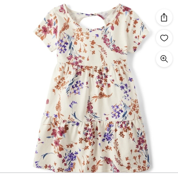 The Children’s Place Girls Floral Print Tiered Flutter Dress Size XL (14) NWT - Picture 4 of 5